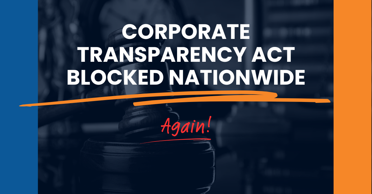 Corporate Transparency Act Suspended AGAIN