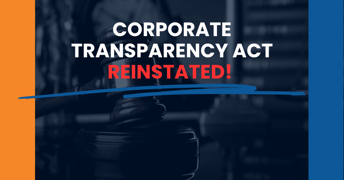 Corporate Transparency Act Reinstated!